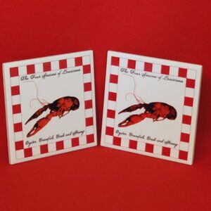 The Four Seasons of Louisiana Tile Oyster Crawfish Crab Shrimp